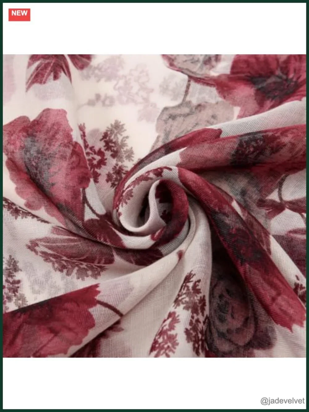 Lightweight Floral Printed Fringed Shawl Scarf Wrap